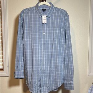J. Crew Men's Blue Plaid Button-Down Shirt